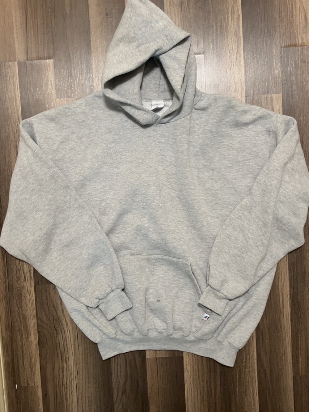 Vintage RUSSELL ATHLETIC Mens XXL Plain Gray Pullover Hoodie